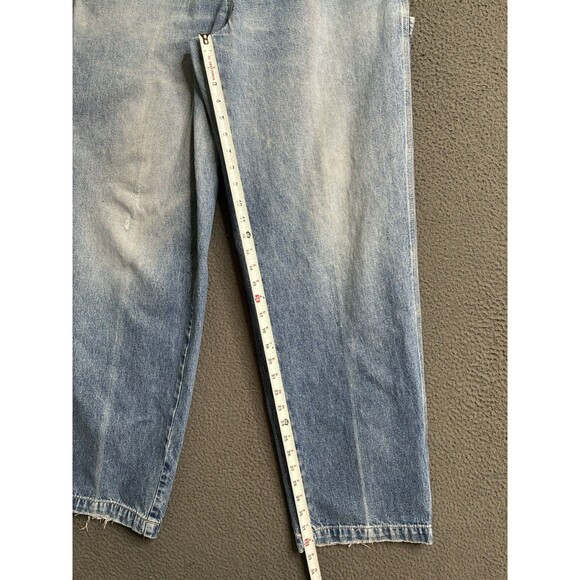 VTG 90s Bugle Boy 77 Baggy Wide Leg Carpenter Jeans 34x32 Blue Fade Y2K - Picture 16 of 16